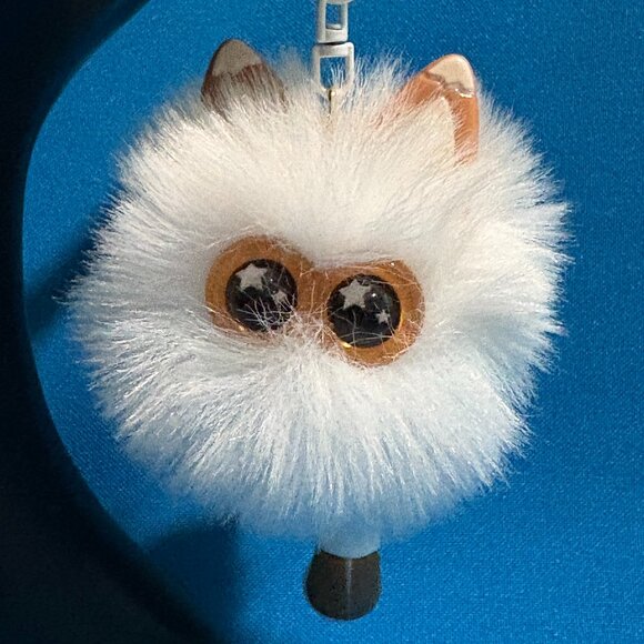 Cute Pom Pom Cat Phone Car Pendant Girl Key Chain Handbag Chain New - Picture 1 of 2